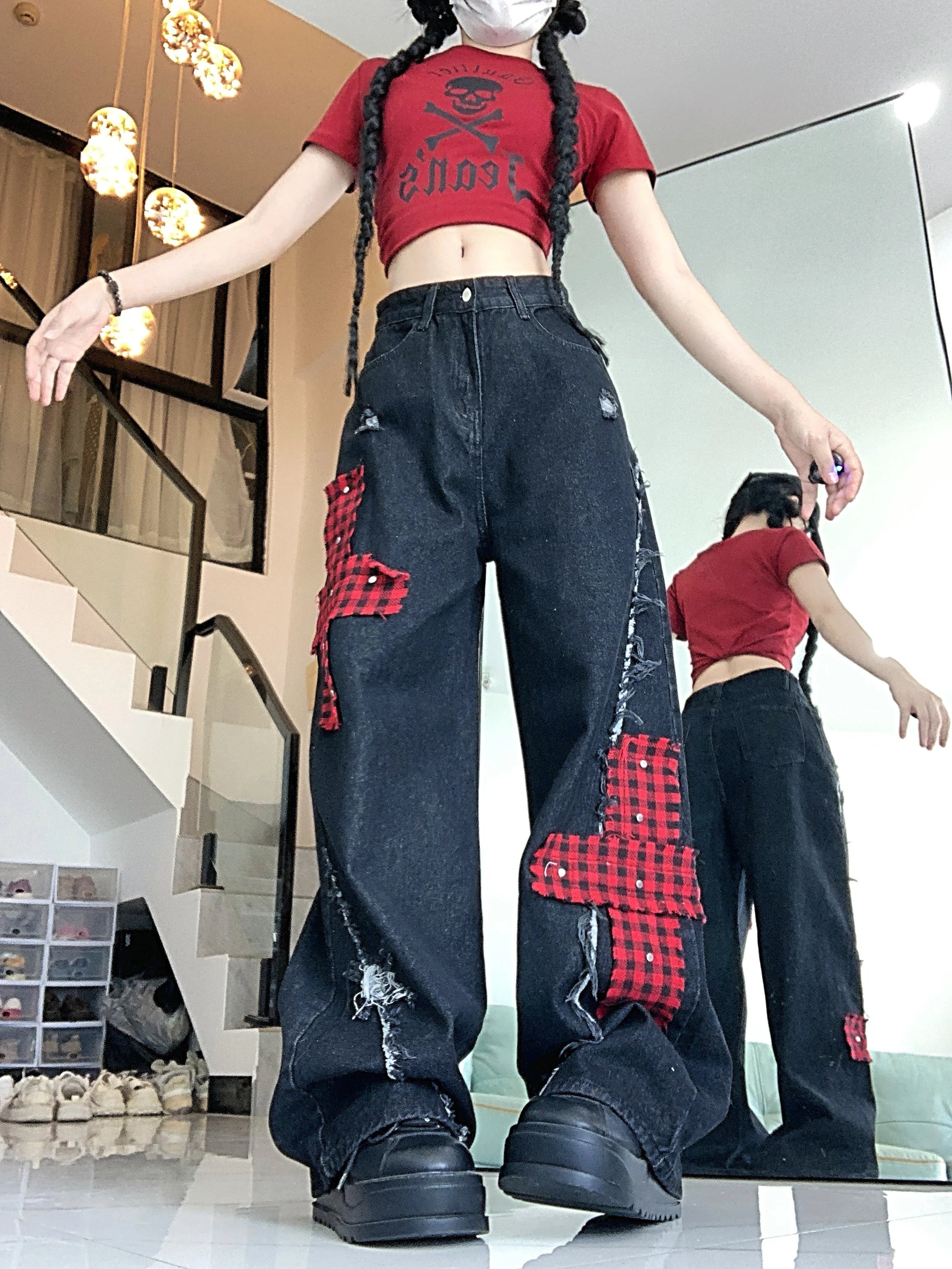 Punk Wide-Leg Jeans